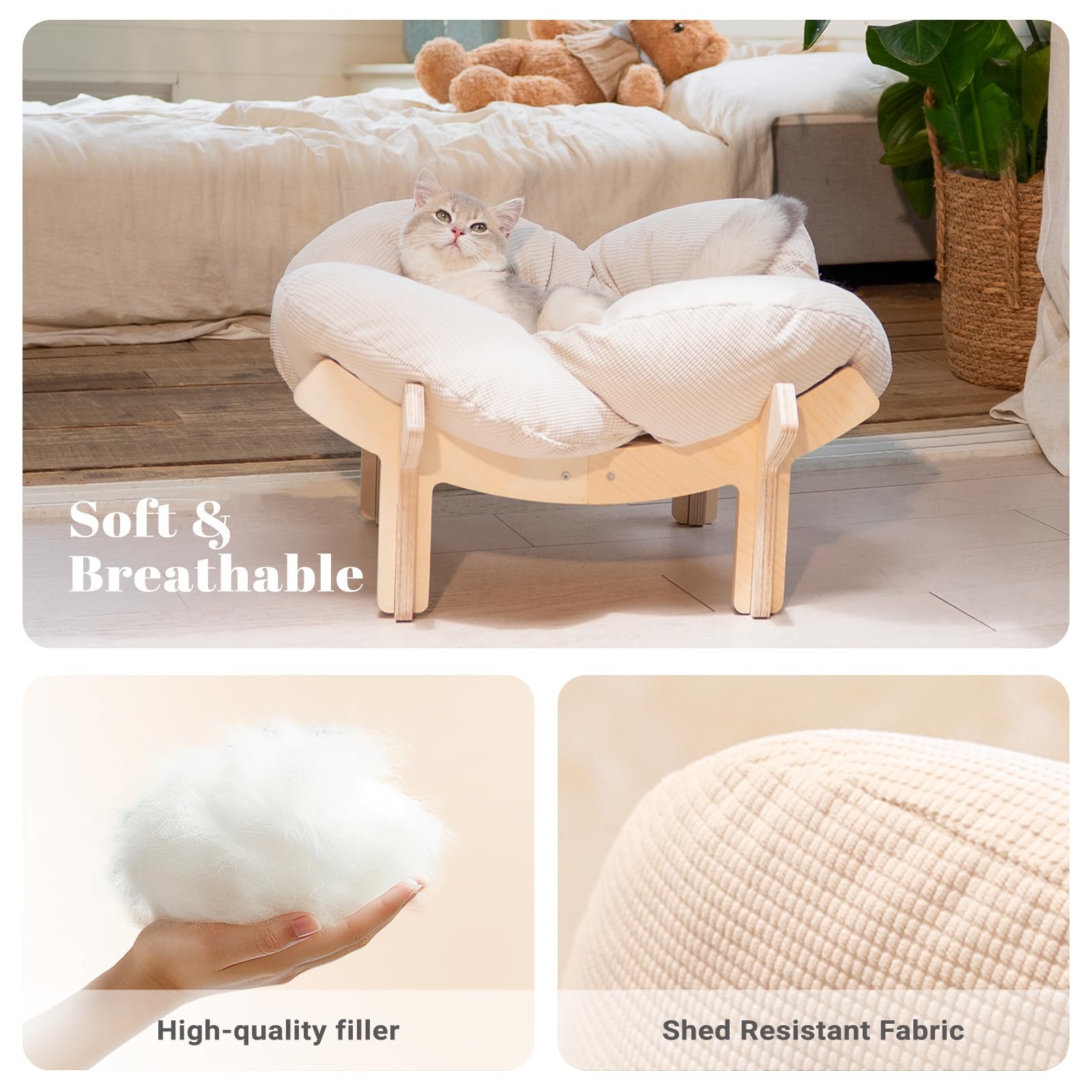 CHEERHOME PETS base bois croisée offrant stabilité et soutien sûr