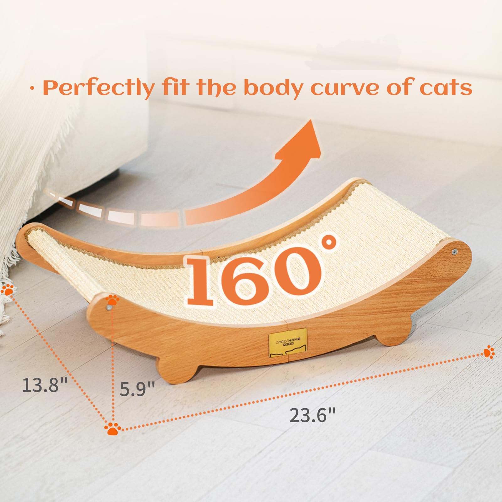 CHEERHOME PETS détail du cadre en hêtre démontrant durabilité et finition protectrice