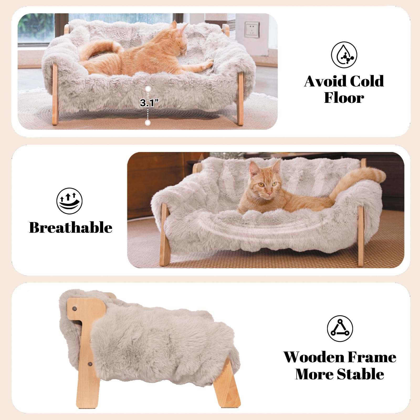 CHEERHOME PETS chat détendu sur le canapé, confort et suspension