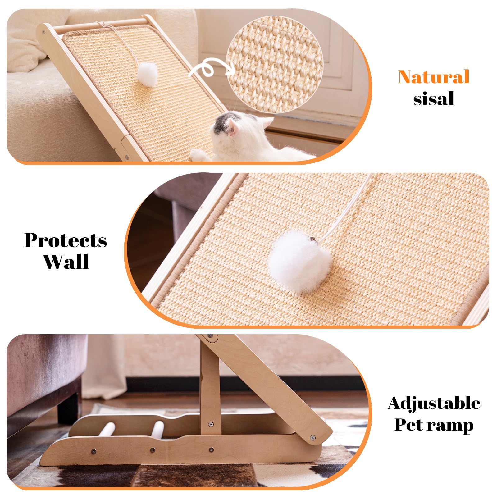 CHEERHOME PETS profil illustrant angles ajustables pour étirements