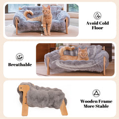 CHEERHOME PETS chat couché sur sofa illustrant bien-être et hauteur sécurisante