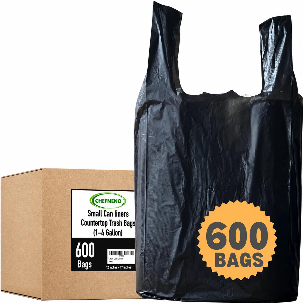 CHEFNENO emballage avant montrant 600 sacs, praticité pour stocker