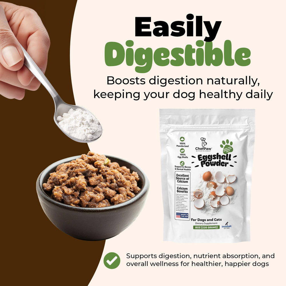 Innovet ChefPaw gros plan sur la poudre fine garantissant mélange facile