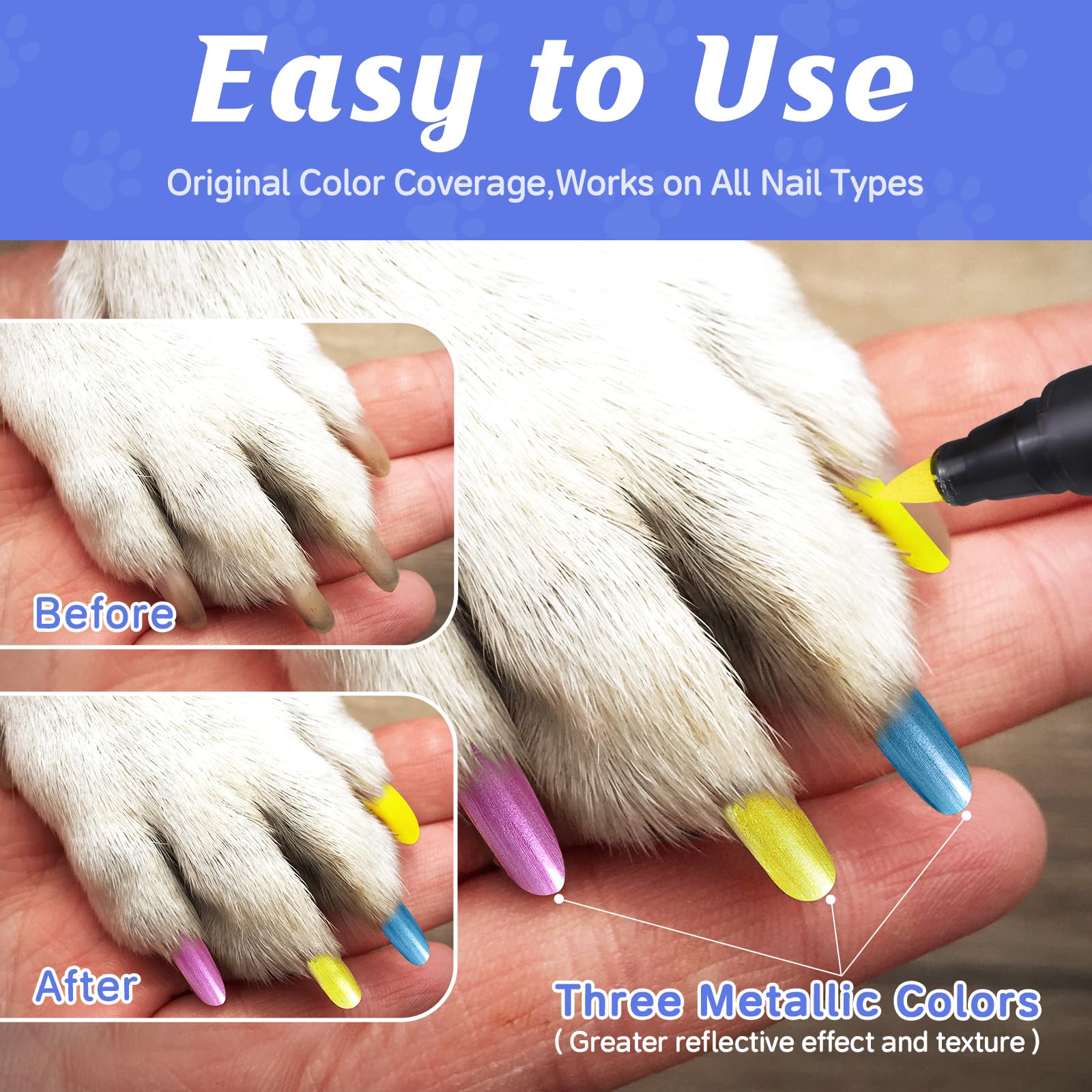 Cherocito application du vernis sur griffe de chien, rend l'entretien des ongles facile