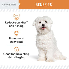 Chew + Heal Labs capsule à côté d’une pièce pour comparaison de taille, dosage simple