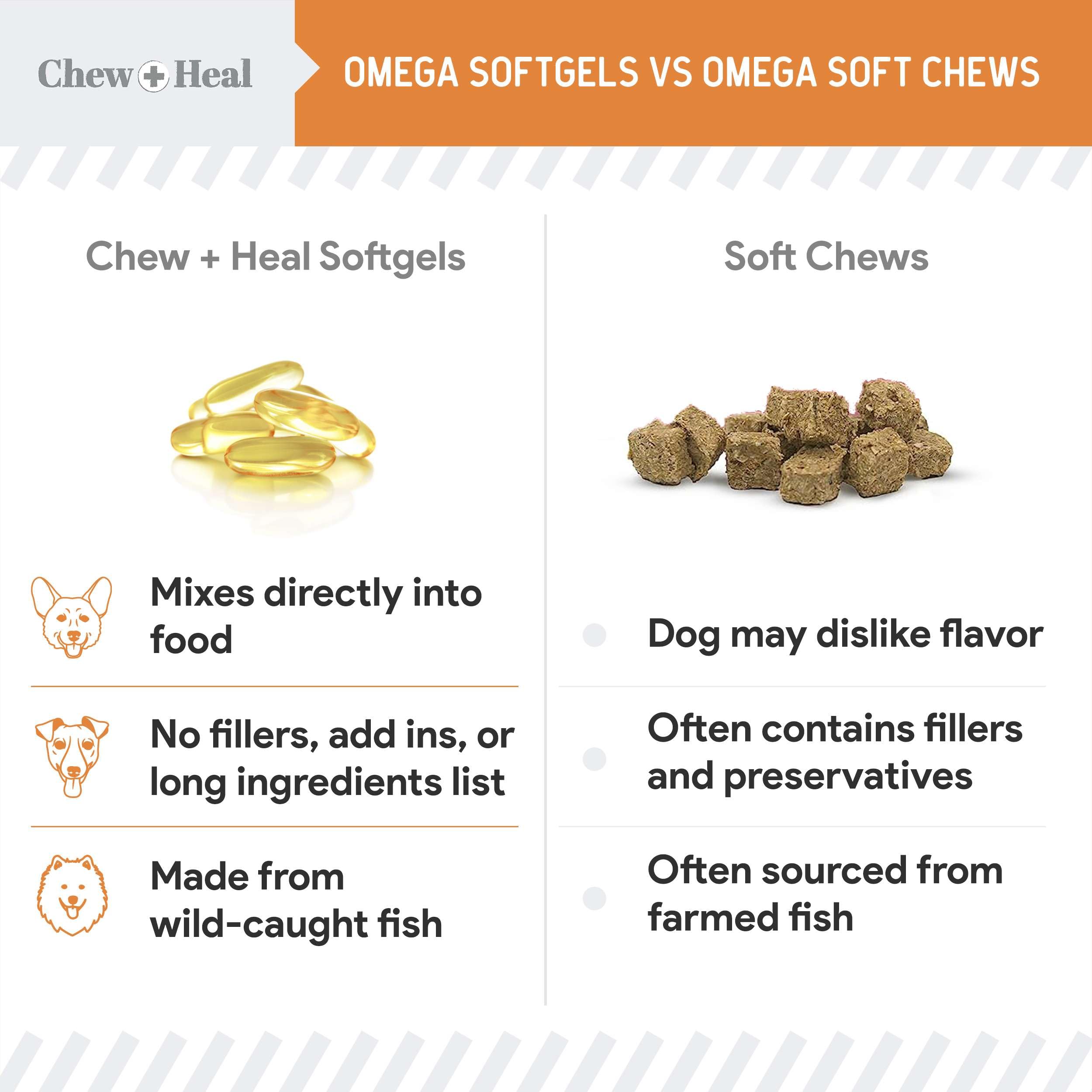 Chew + Heal Labs donné à un chien lors du repas pour administration facile