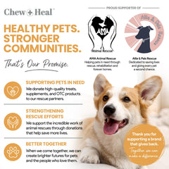 Chew + Heal Labs étiquette détaillée indiquant EPA DHA et instructions de dosage