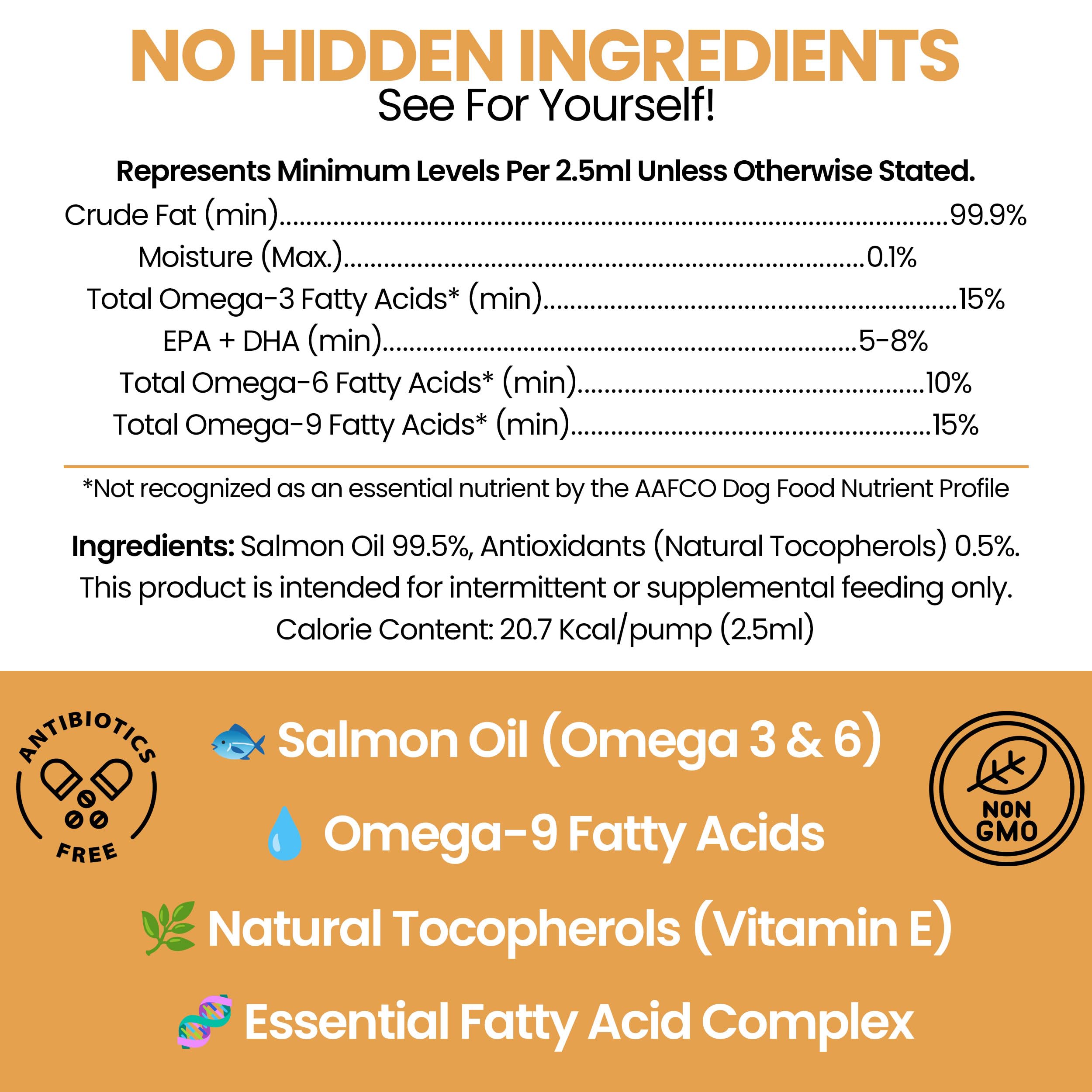 Chew + Heal Labs étiquette détaillée indiquant oméga‑3 et vitamine E bénéfique