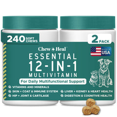 Chew + Heal Labs pot avant montrant packaging clair et quantités