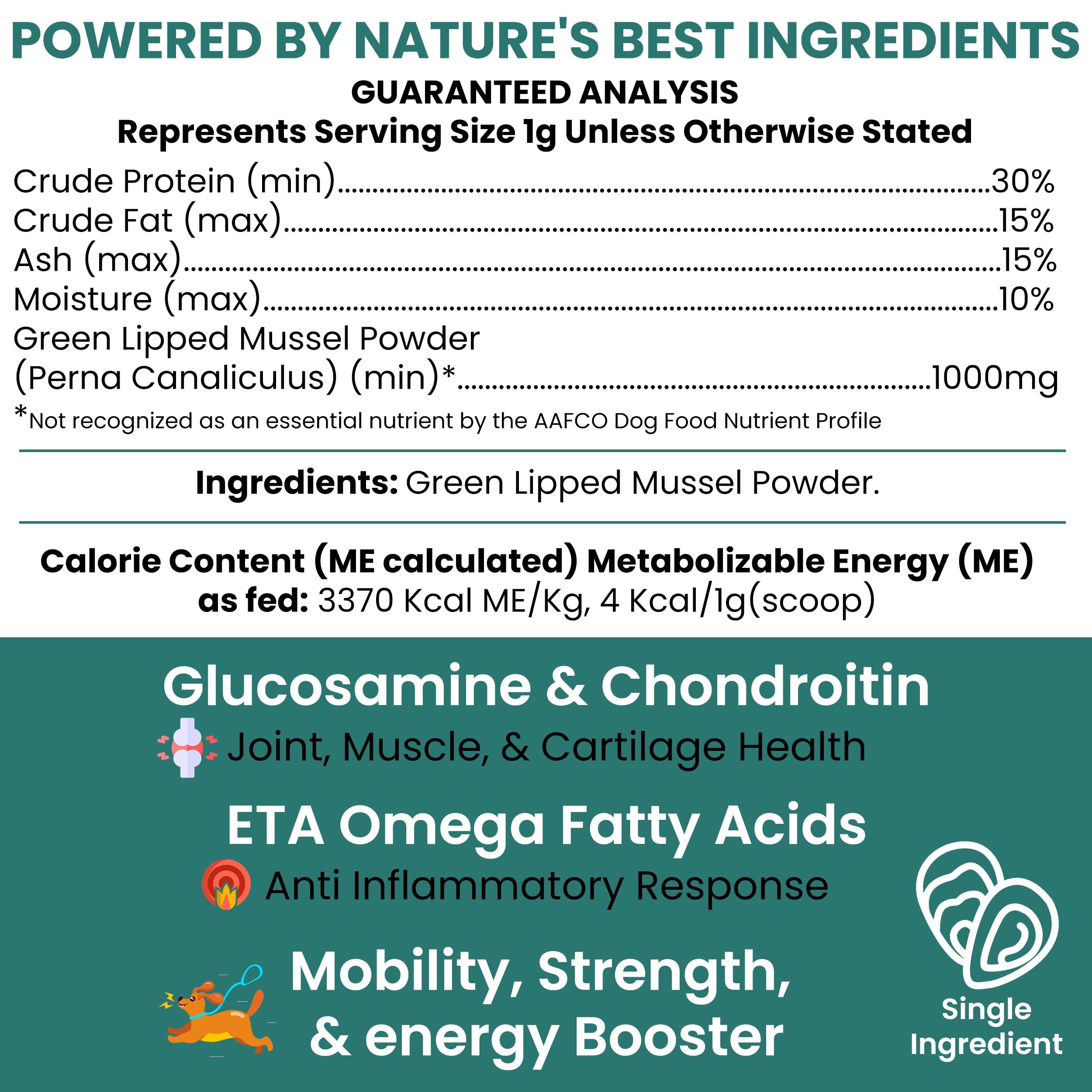 Chew + Heal Labs gros plan sur la poudre montrant la texture fine bénéfique
