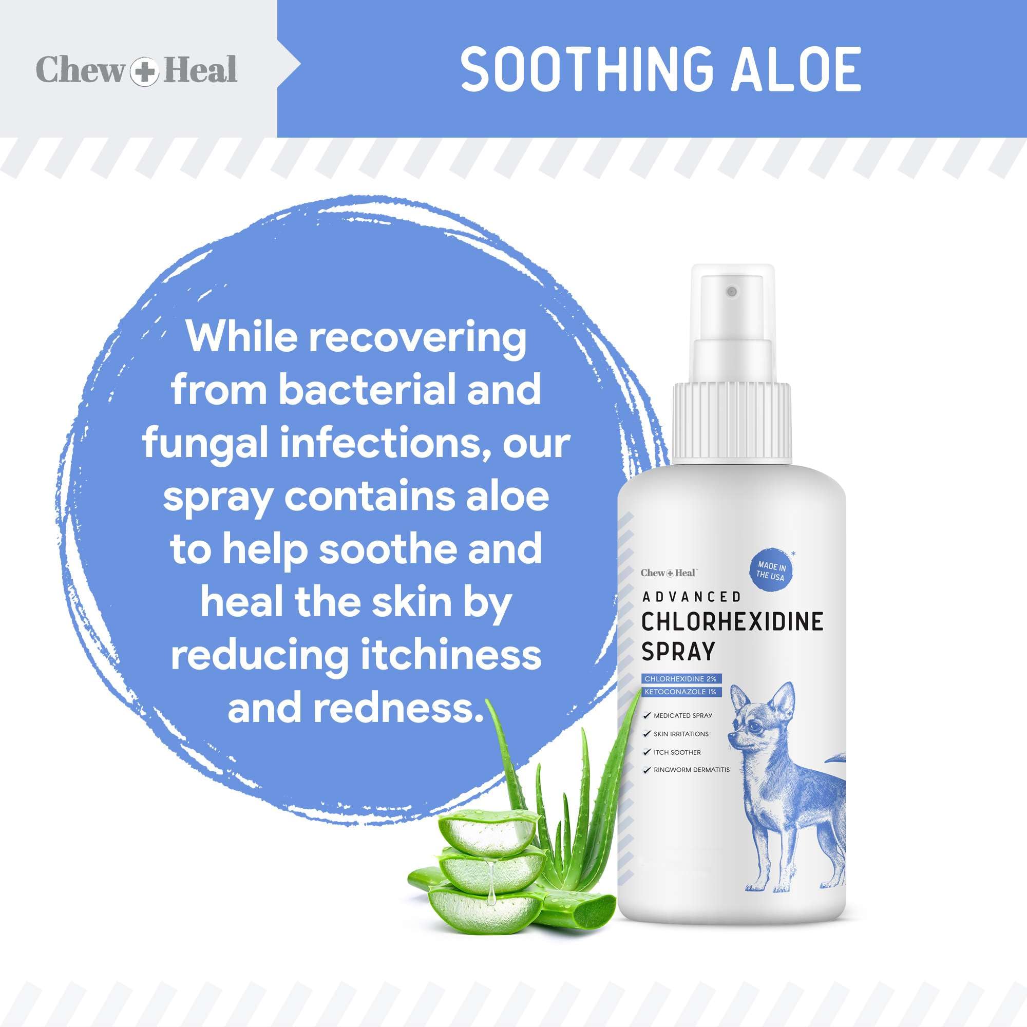 Chew + Heal Labs texture du spray montrant une formule non grasse