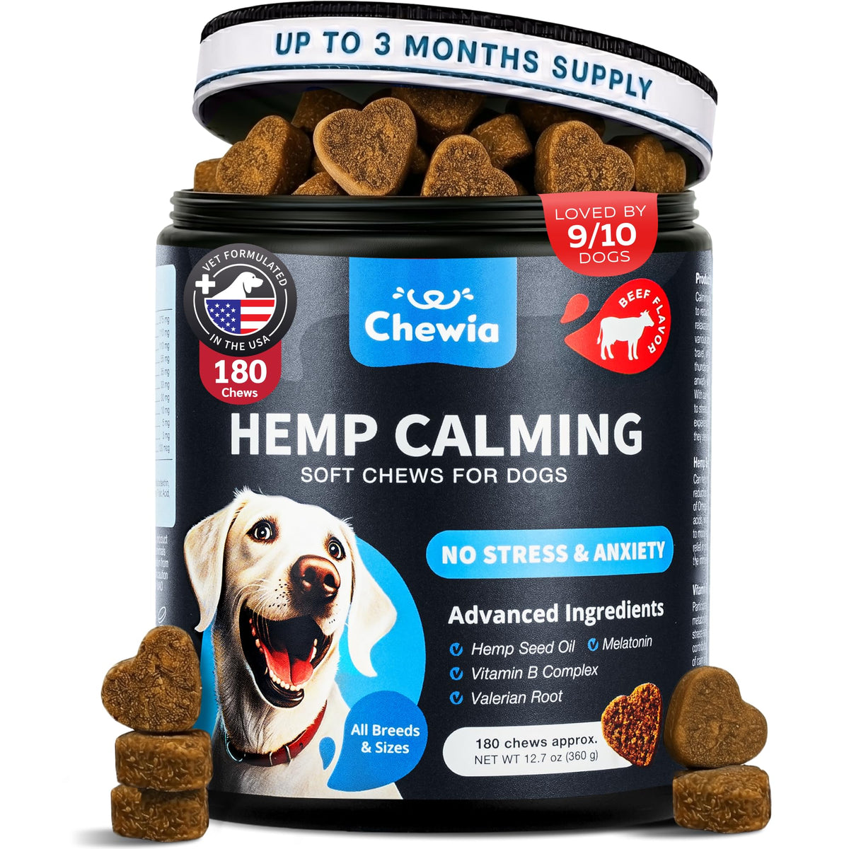 CHEWIA emballage avant montrant formule calme et ingrédients naturels