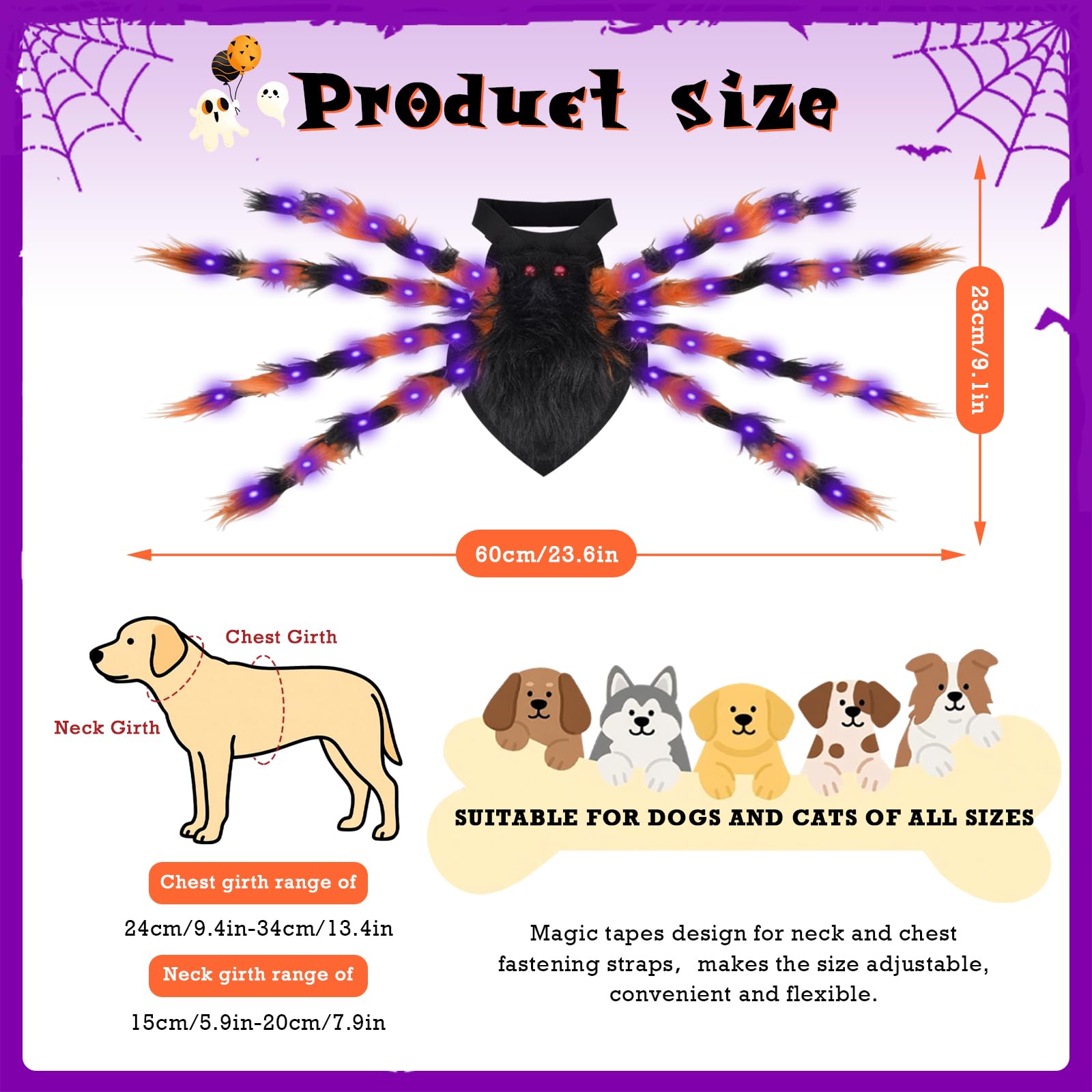 ChezMax chien portant costume araignée en extérieur, parfait pour soirées