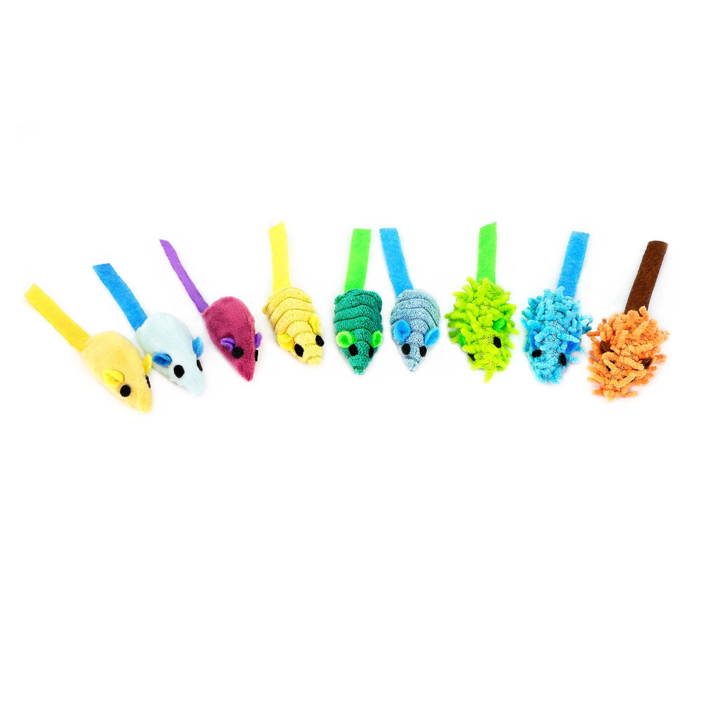 Boîte ouverte CHIWAVA avec 27 souris visibles, rangement compact et complet