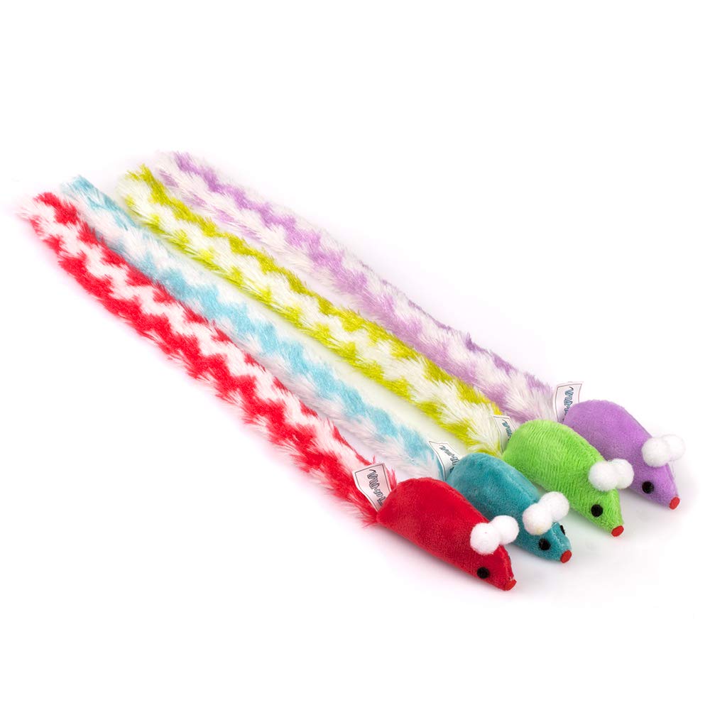 CHIWAVA souris peluche pack avant montrant les quatre couleurs et la longueur pratique