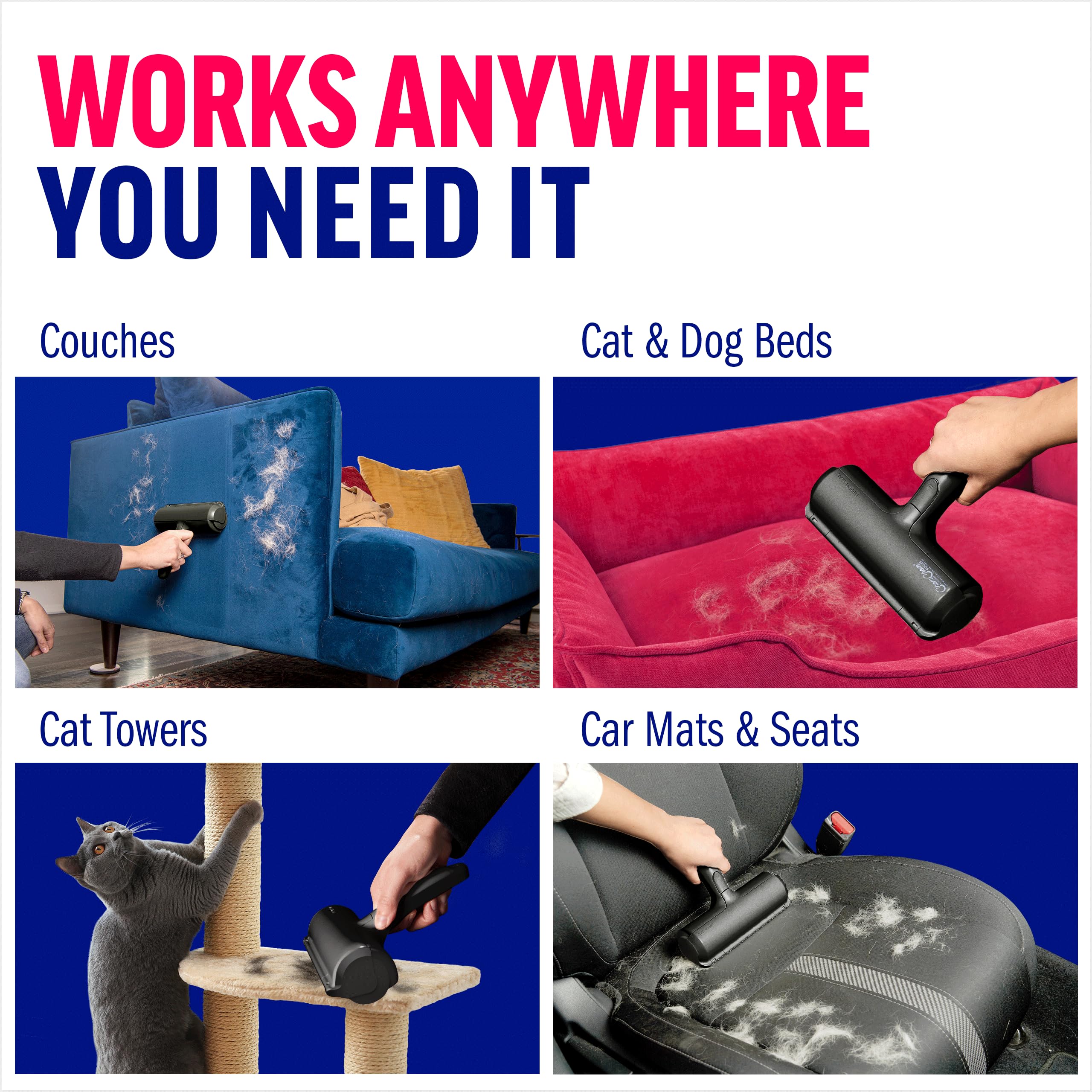 ChomChom Roller posé dans coffre de voiture pour nettoyage nomade efficace