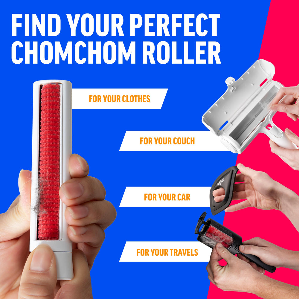 ChomChom Roller comparaison taille main montrant portabilité