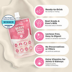 Choolip sachet ouvert affichant liquide sans lactose pour facilité d’utilisation