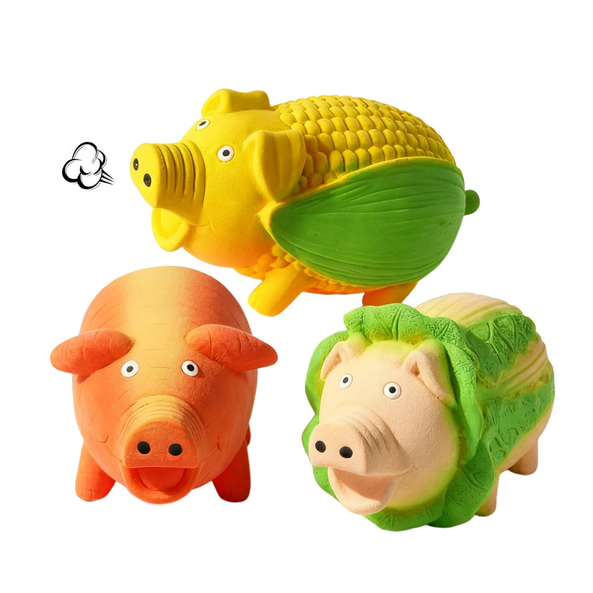 ChubbyPiggies vue avant du jouet cochon légumes montrant le design amusant