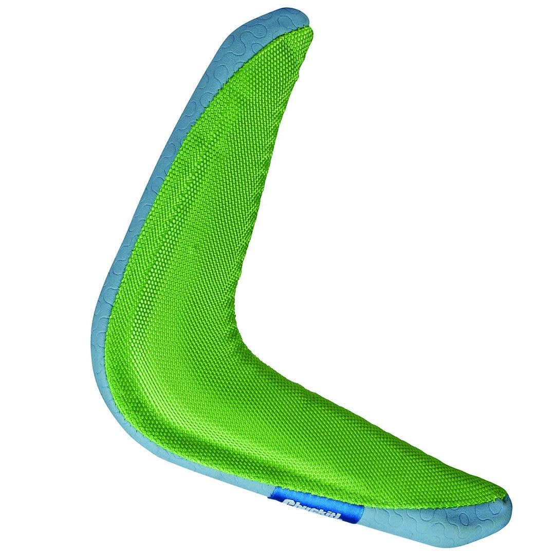 Chuckit! boomerang face avant montrant couleurs vives et visibilité