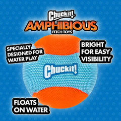 Chuckit! Amphibious Mega Ball chien en action, encourage l'exercice et le rapport