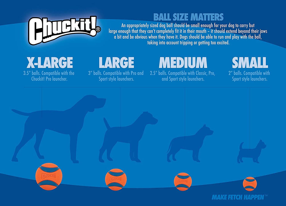 Chuckit! balle dans un lanceur medium, lancers plus longs