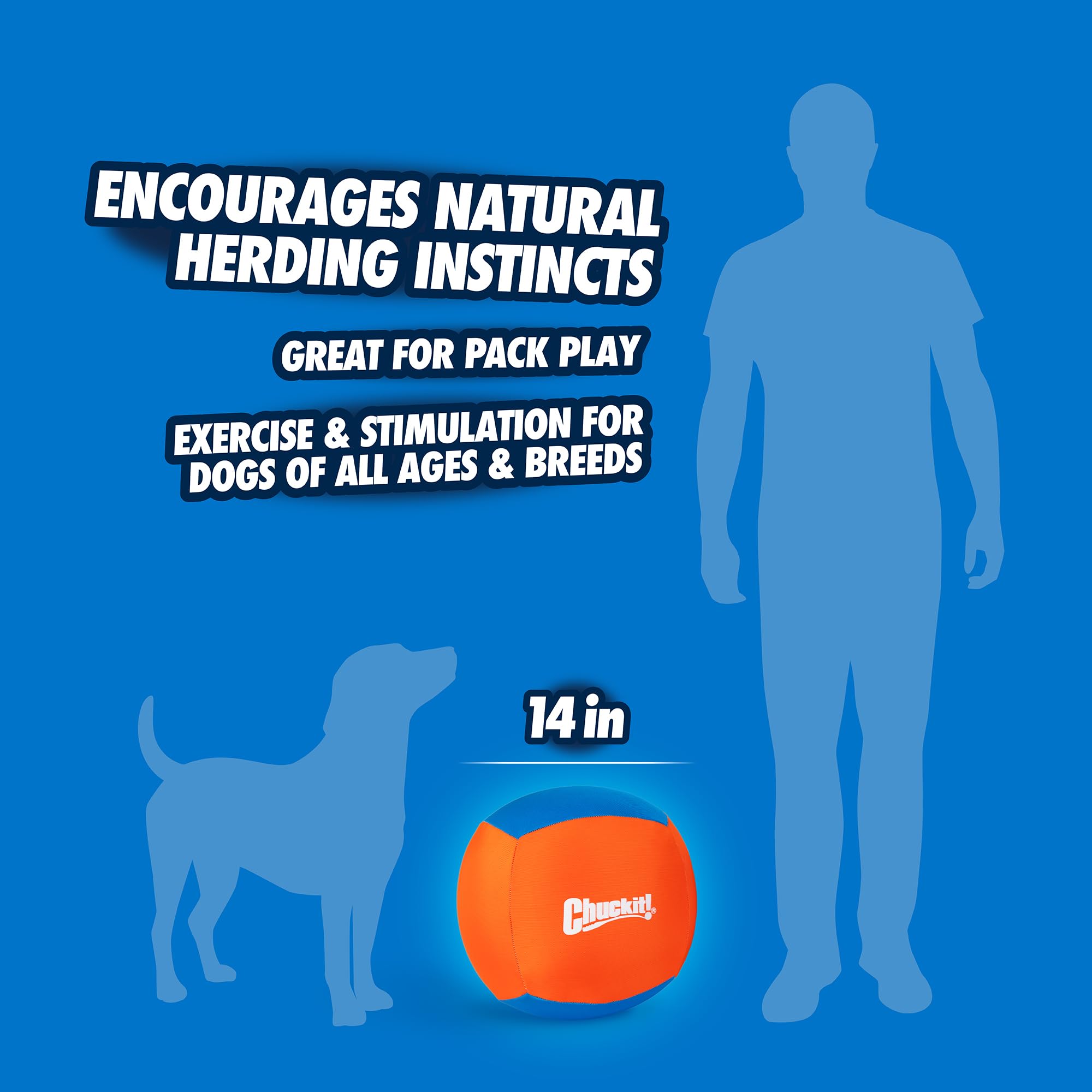 Chuckit! balle en usage dans jardin avec chien poussant, stimulation active