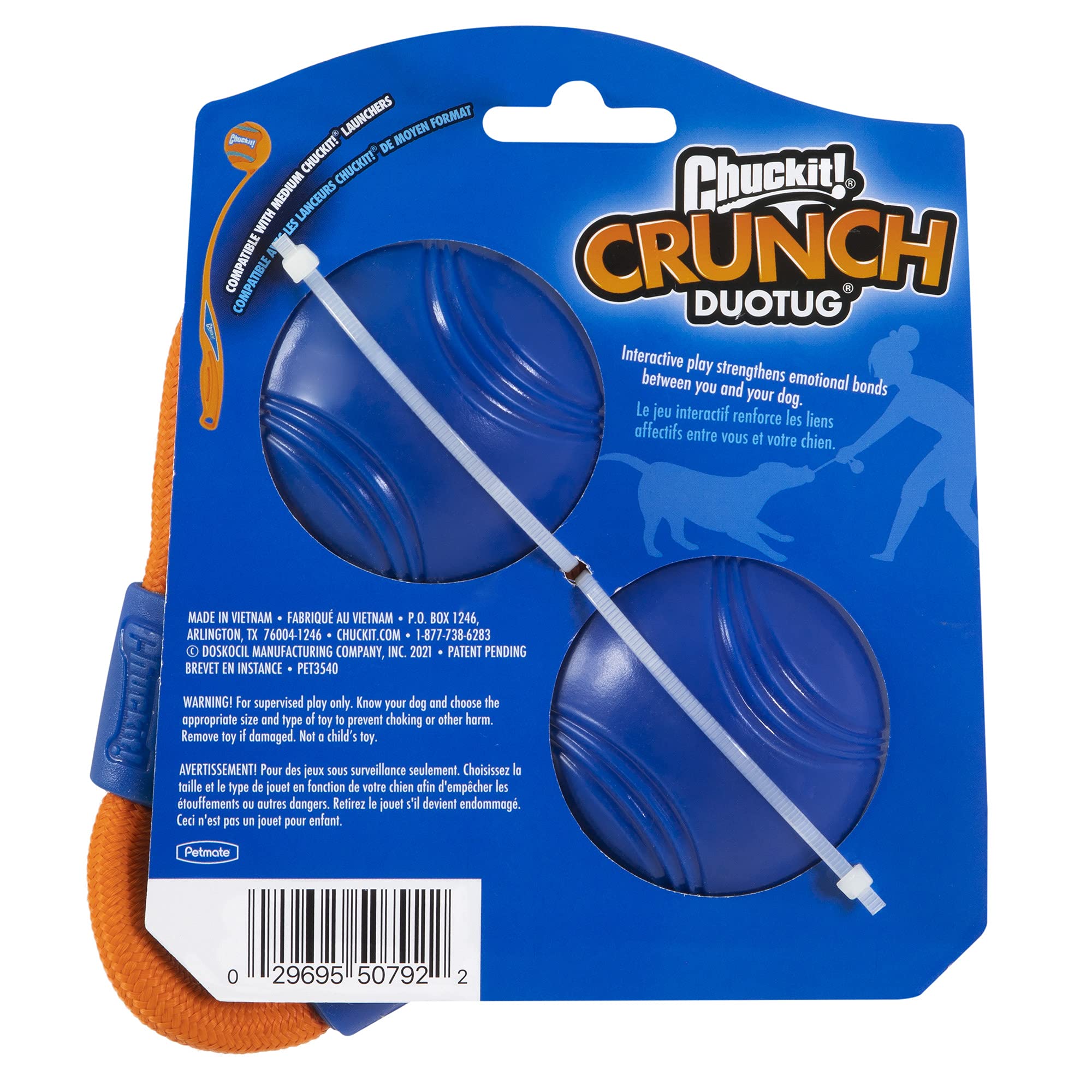 Chuckit! gros plan sur la texture de la balle offrant une meilleure prise pour la mâchoire