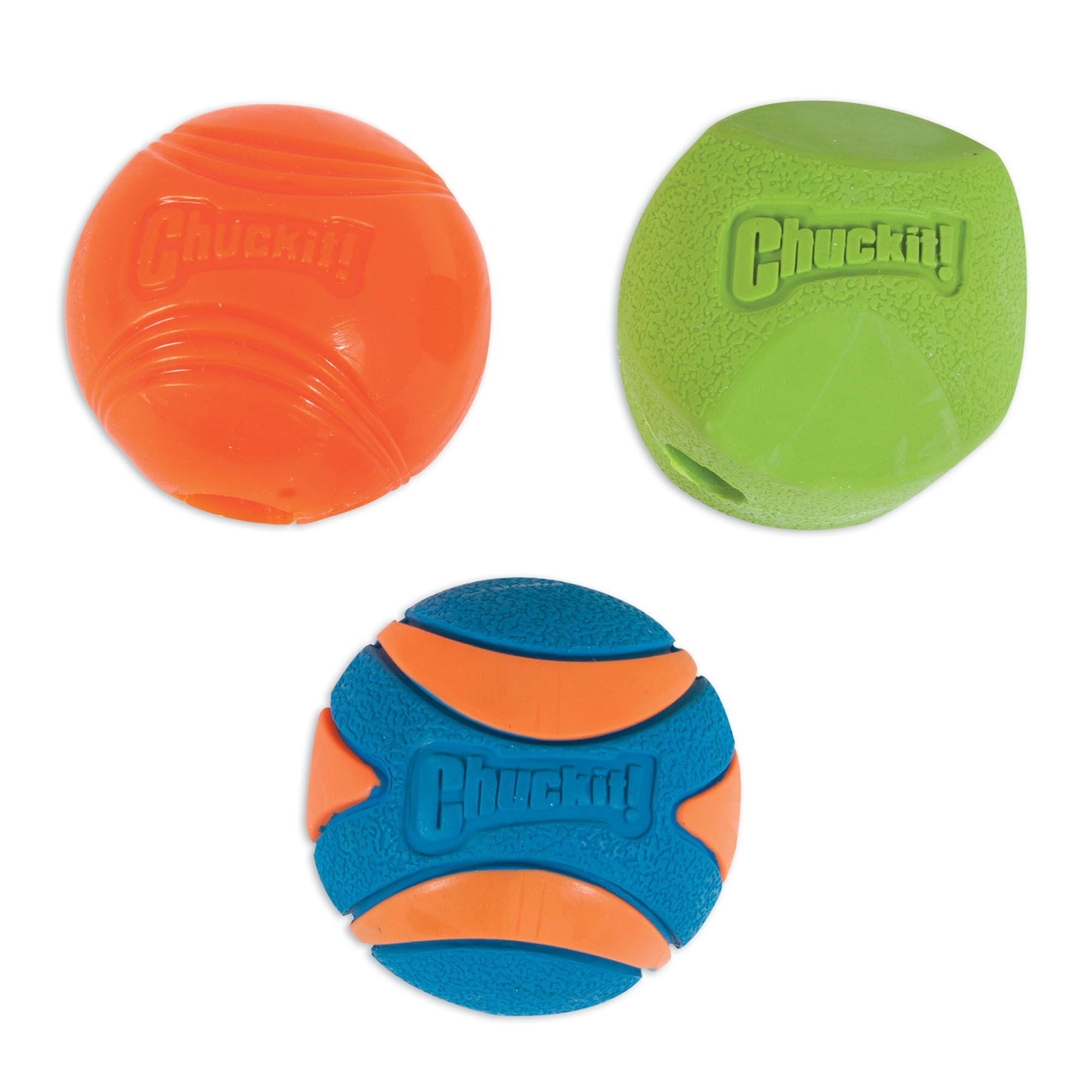 Chuckit! pack de trois balles medium montrant l'emballage et l'identité produit pour choix rapide