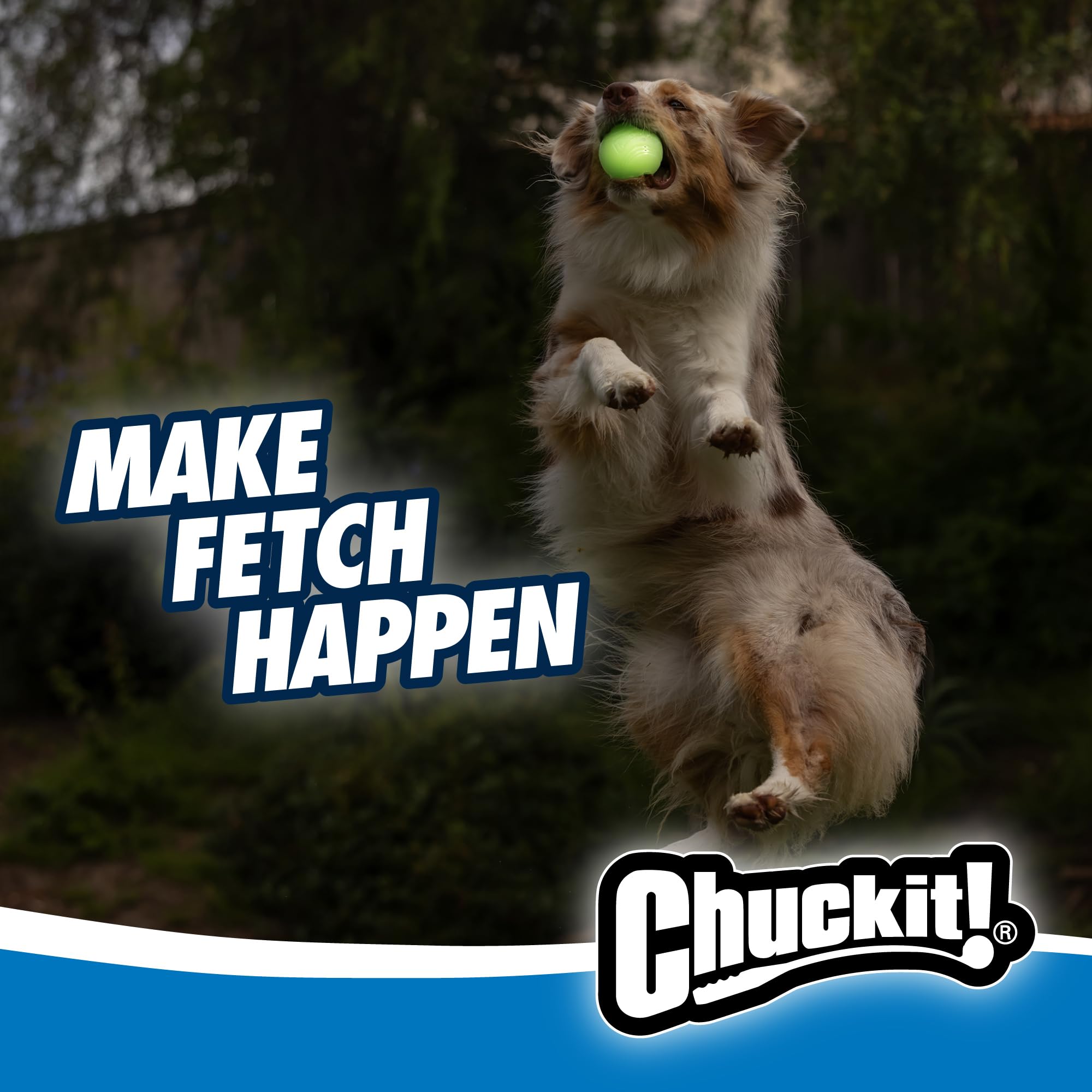 Chuckit! balle tenue en main montrant échelle et sécurité de la taille