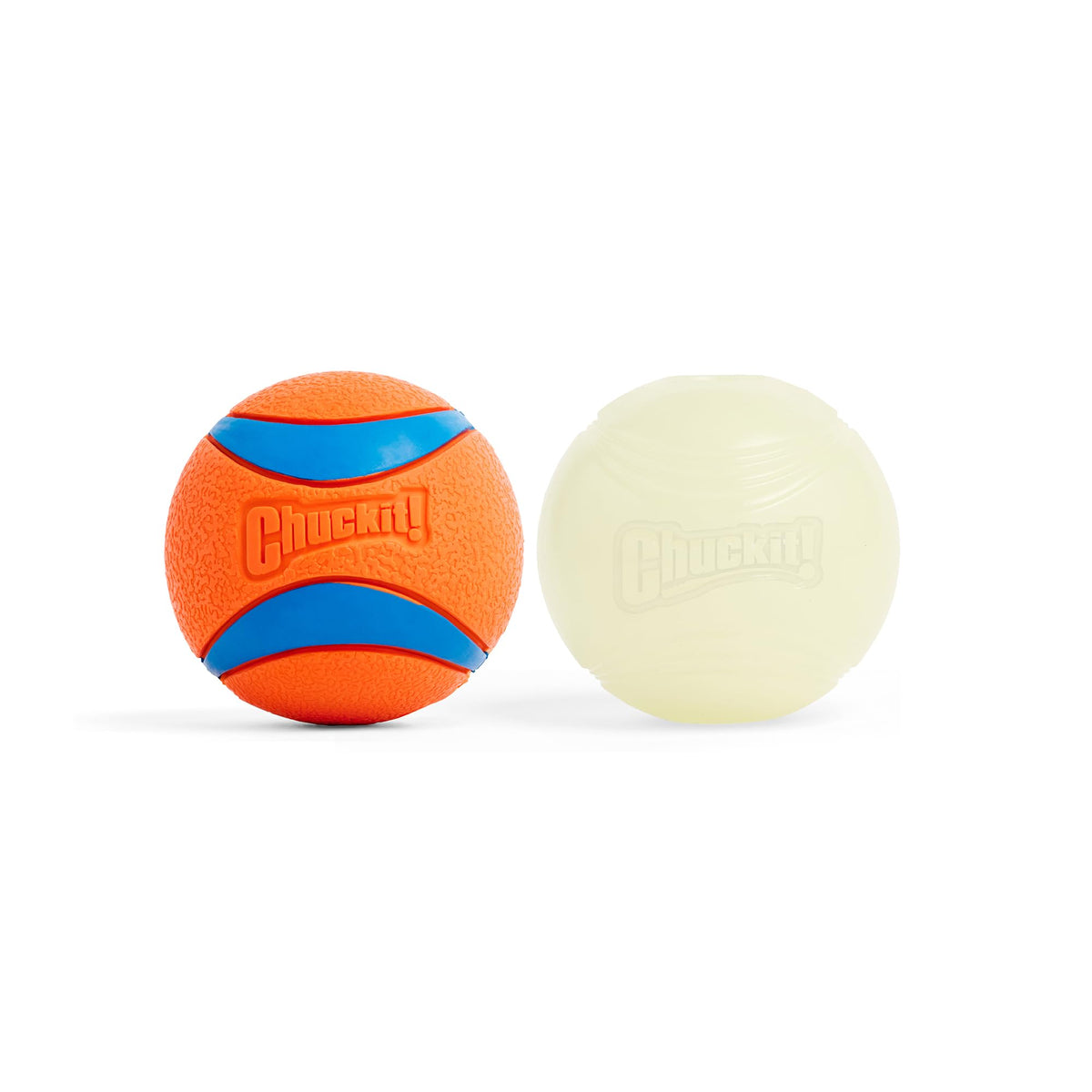 Chuckit! emballage recto montrant lot de deux balles et informations produit