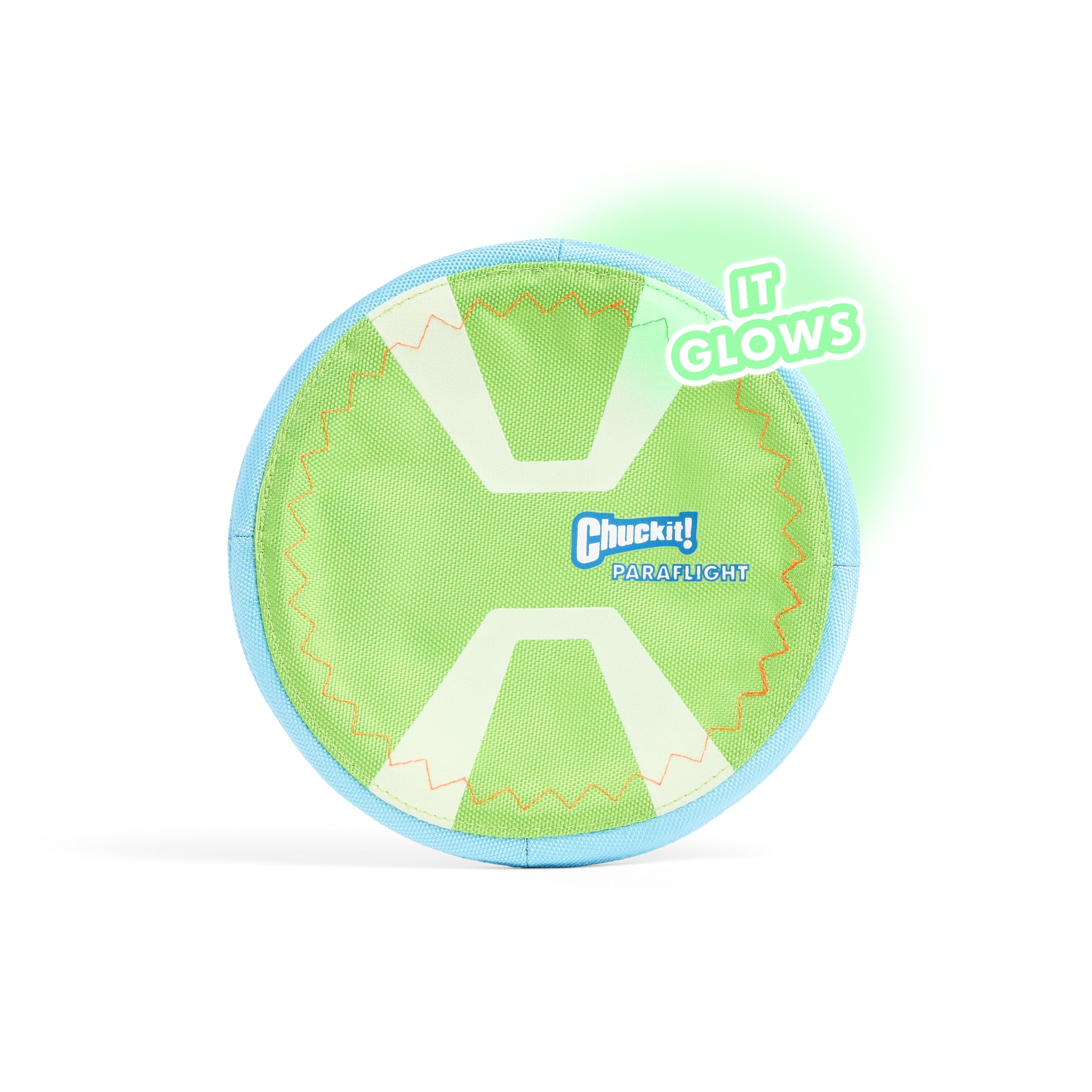 Chuckit! Paraflight gros plan bord souple protégeant gencives pendant attrapés