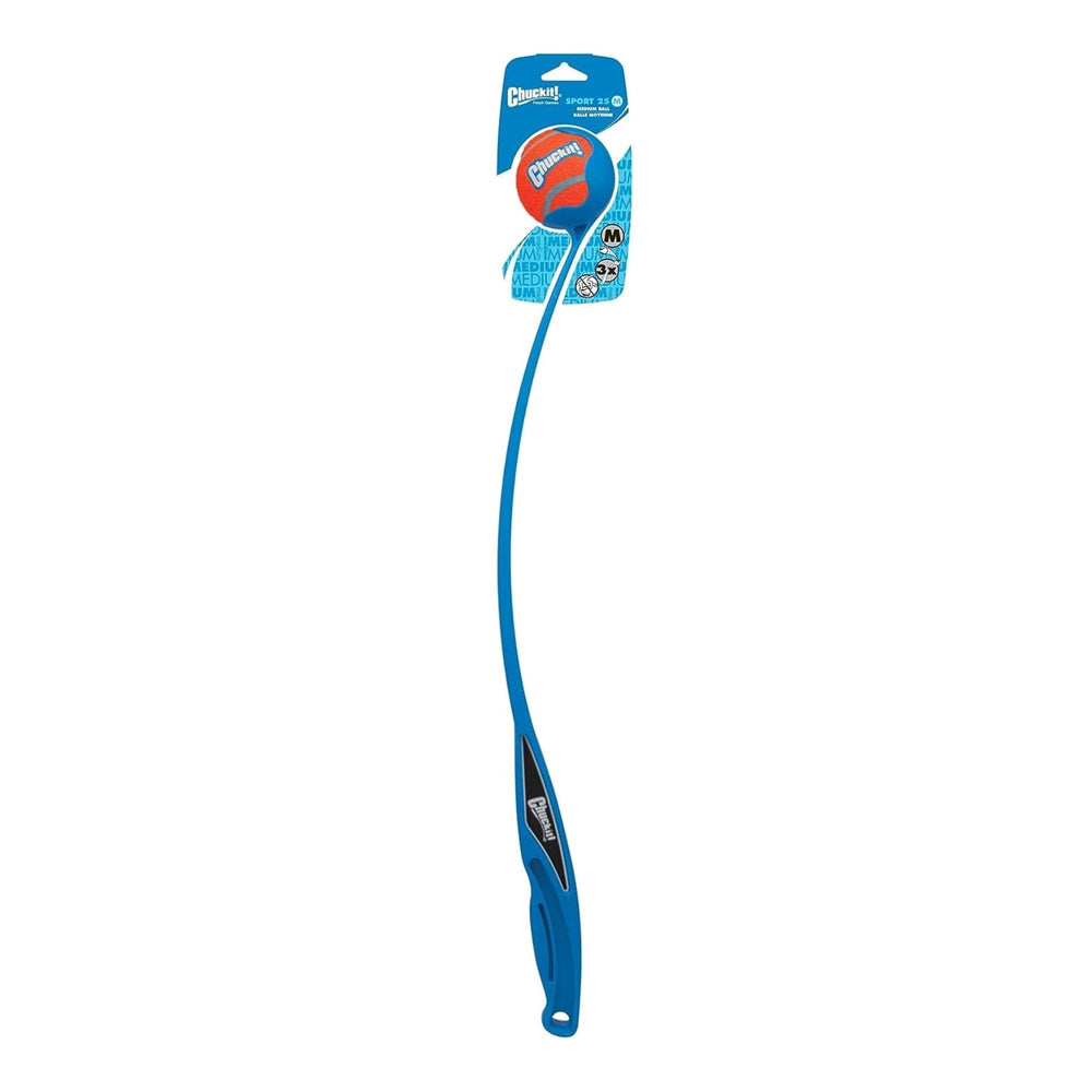 Chuckit! Sport 25M vue de face montrant longueur et couleur, facilite lancers longs