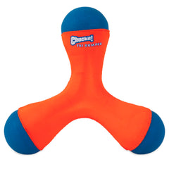 Chuckit! Tri-Bumper face avant montrant les embouts et la forme triangulaire, facilite le rapport