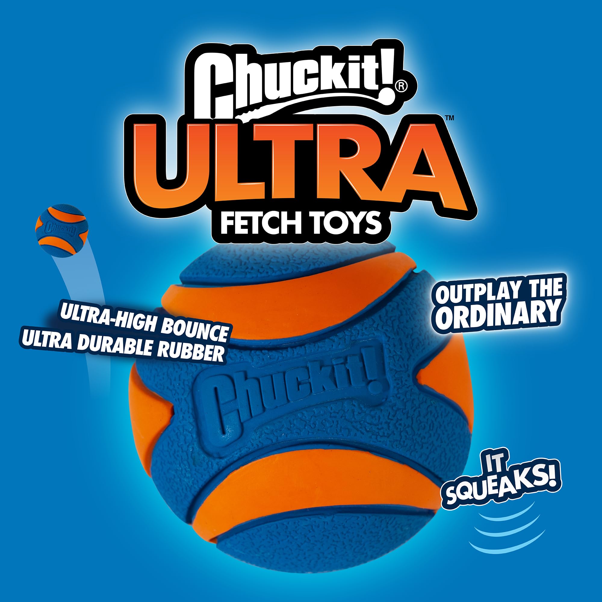 Chuckit! balle insérée dans lanceur pour lancers plus longs