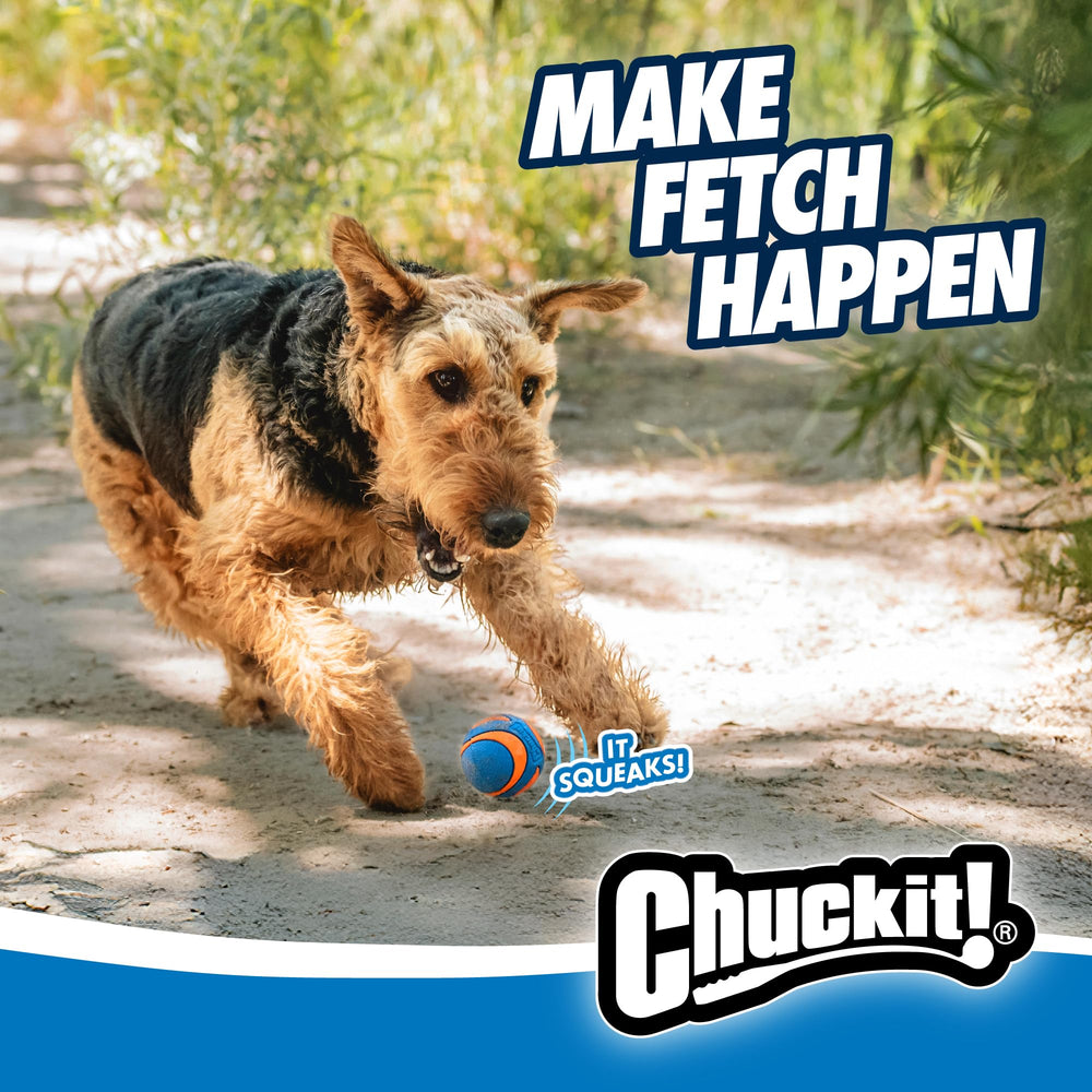 Chuckit! étiquette produit montrant marque et informations