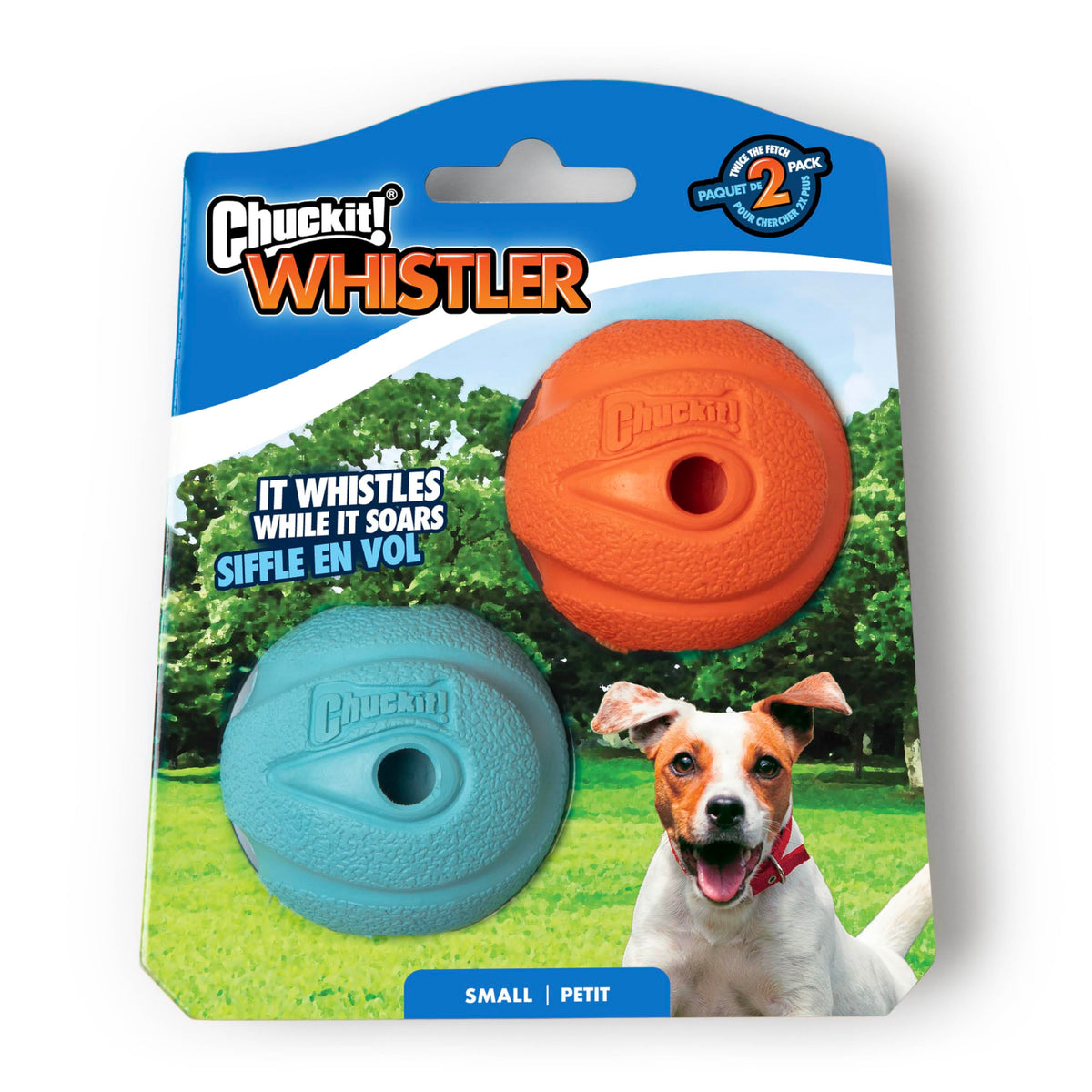 Chuckit! vue avant de la Whistler dans son emballage, stimule l'achat