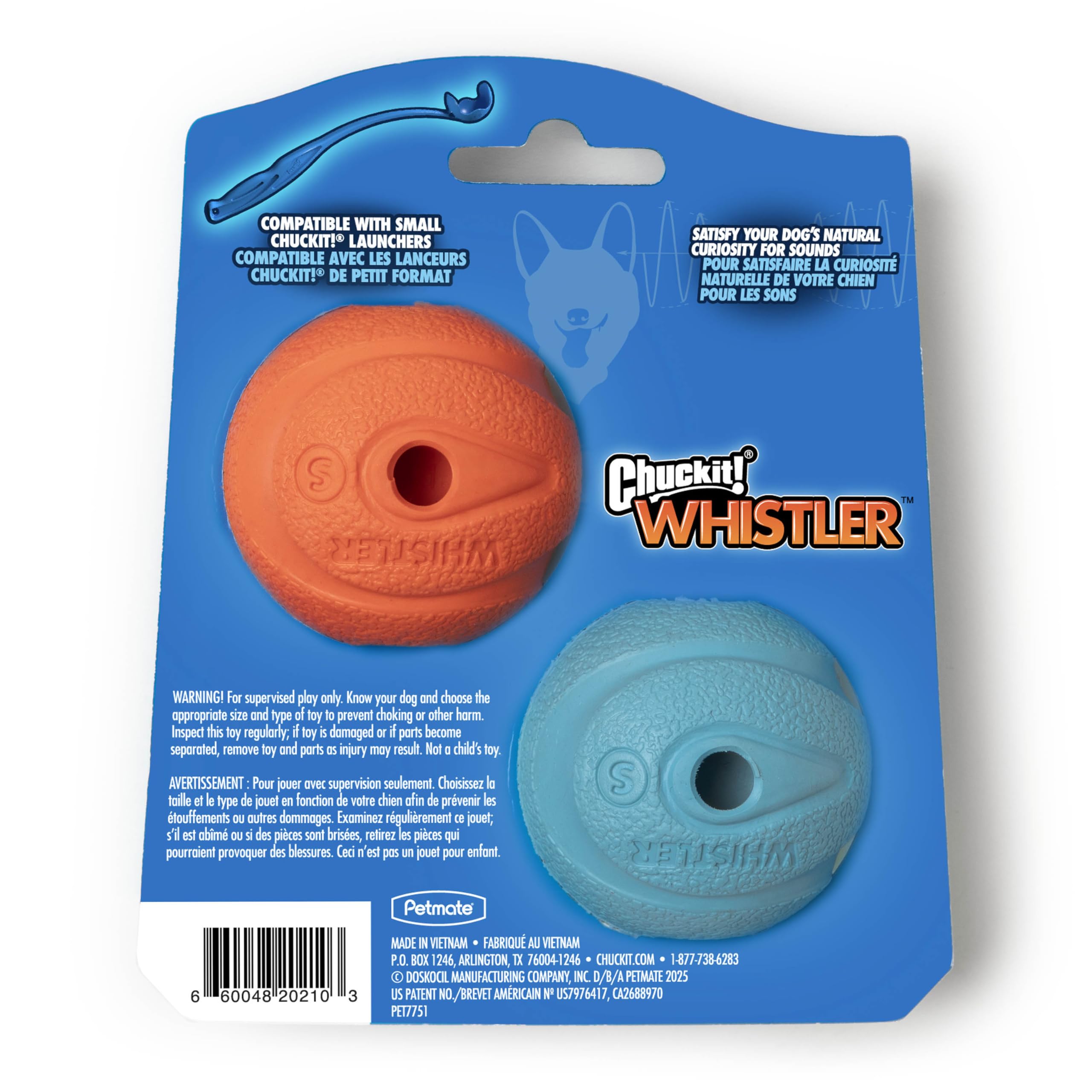 Chuckit! lot de deux Whistlers, pratique pour rotations durant le jeu