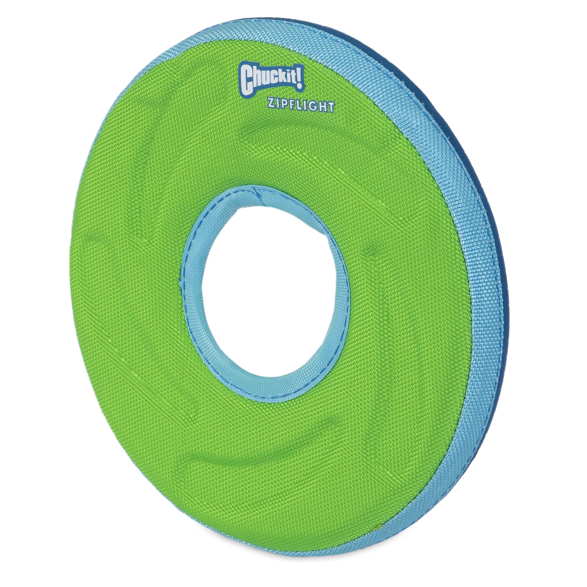 Chuckit! ZipFlight tenu dans la bouche du chien favorisant le rapportage