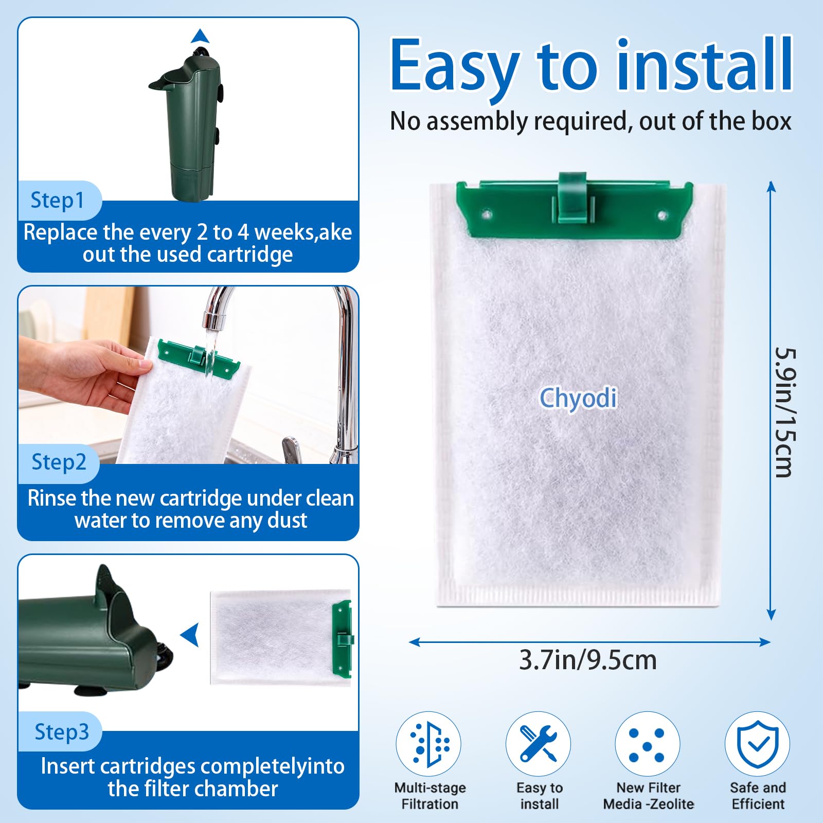 Chyodi emballage 16 pack empilé, pratique pour remplacements réguliers