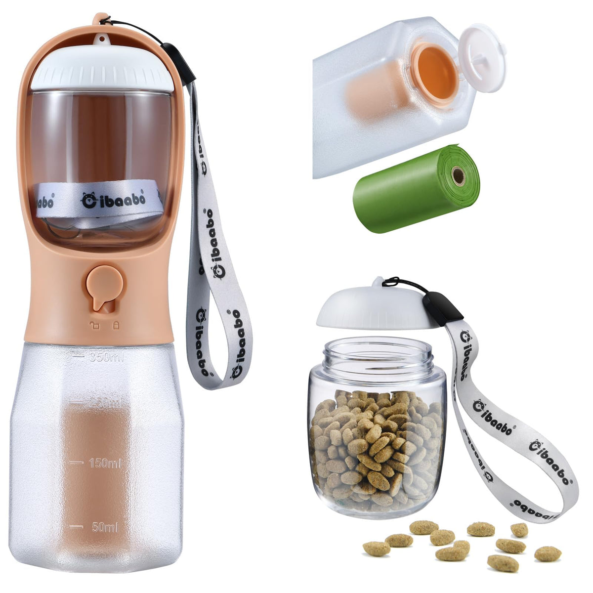 Cibaabo bouteille gamelle avant montrant l’ensemble compact et pratique pour promener