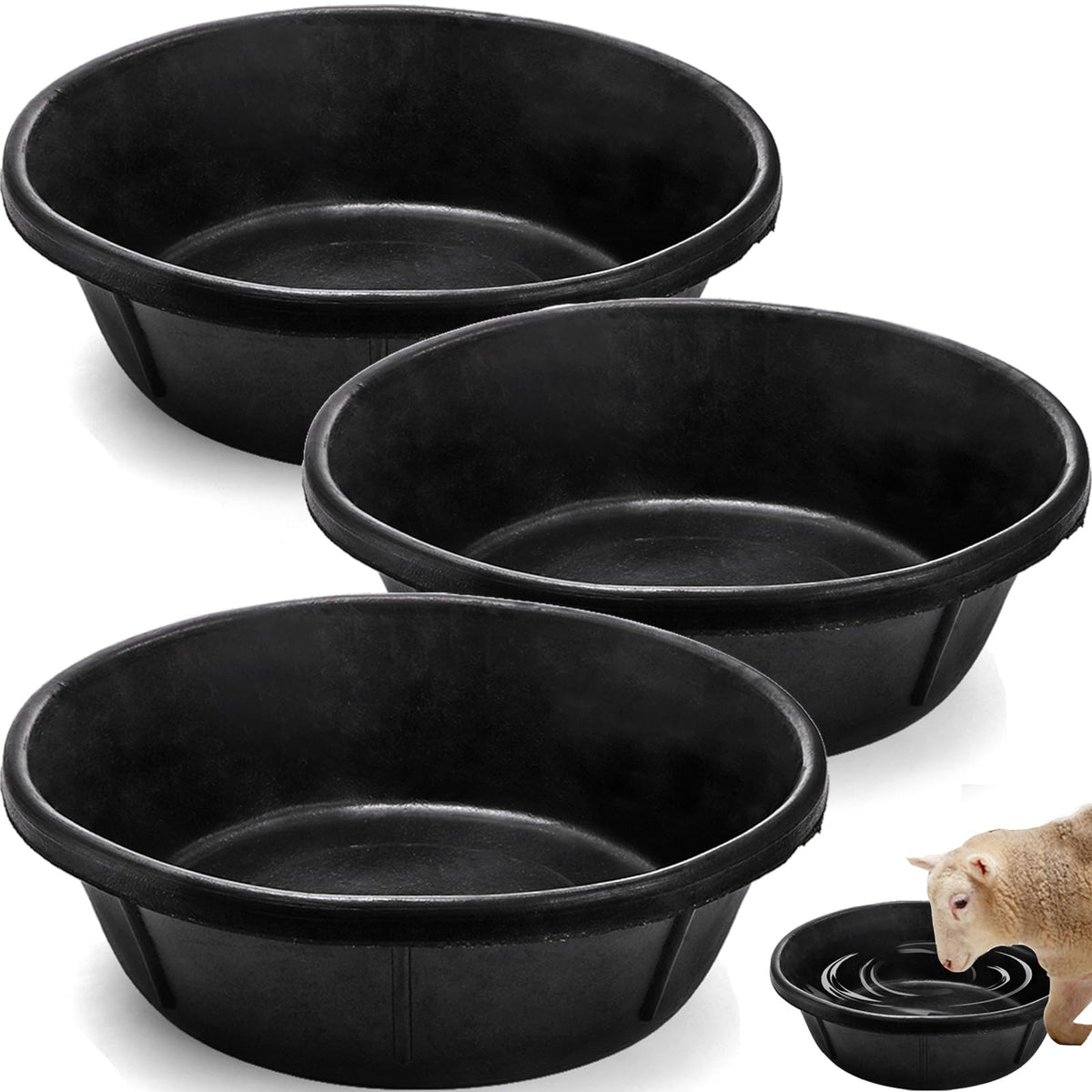 Cididu vue avant de la bassine en caoutchouc robuste, stabilité accrue