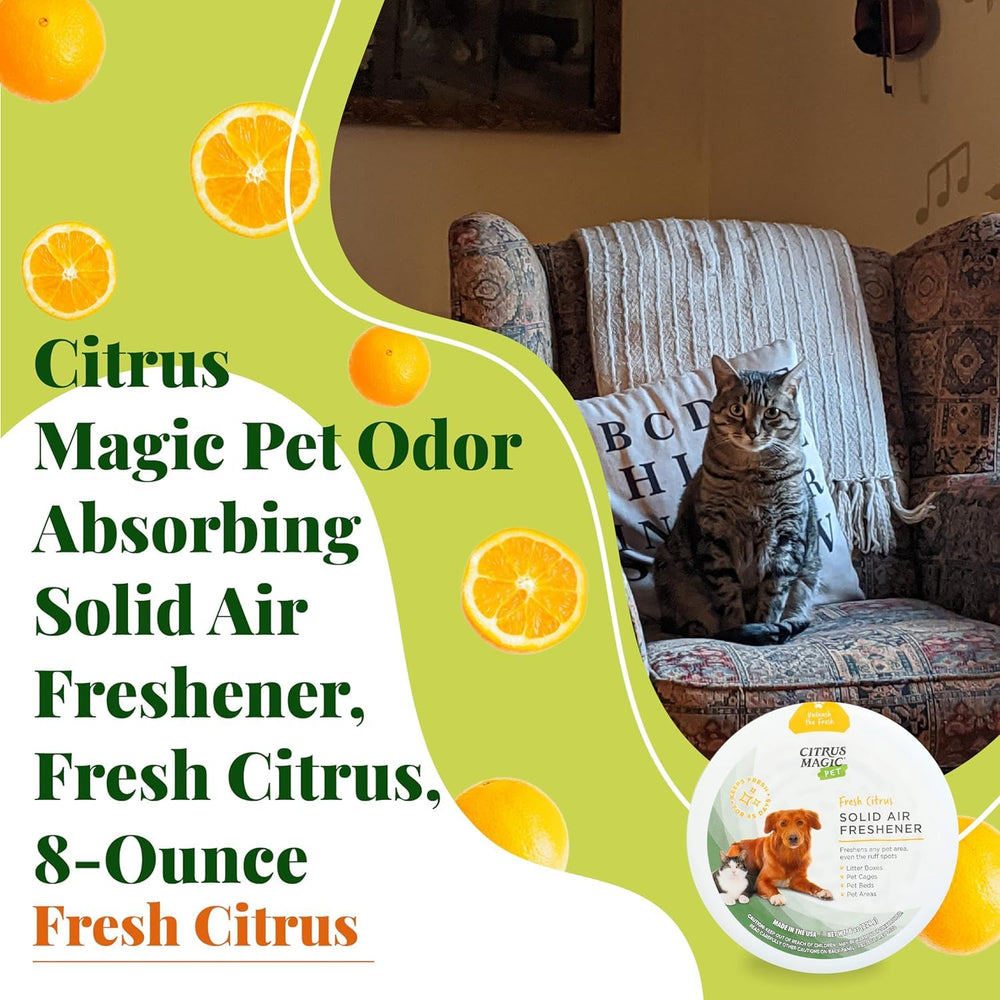 Citrus Magic placé près d'une litière pour neutraliser les odeurs de chats