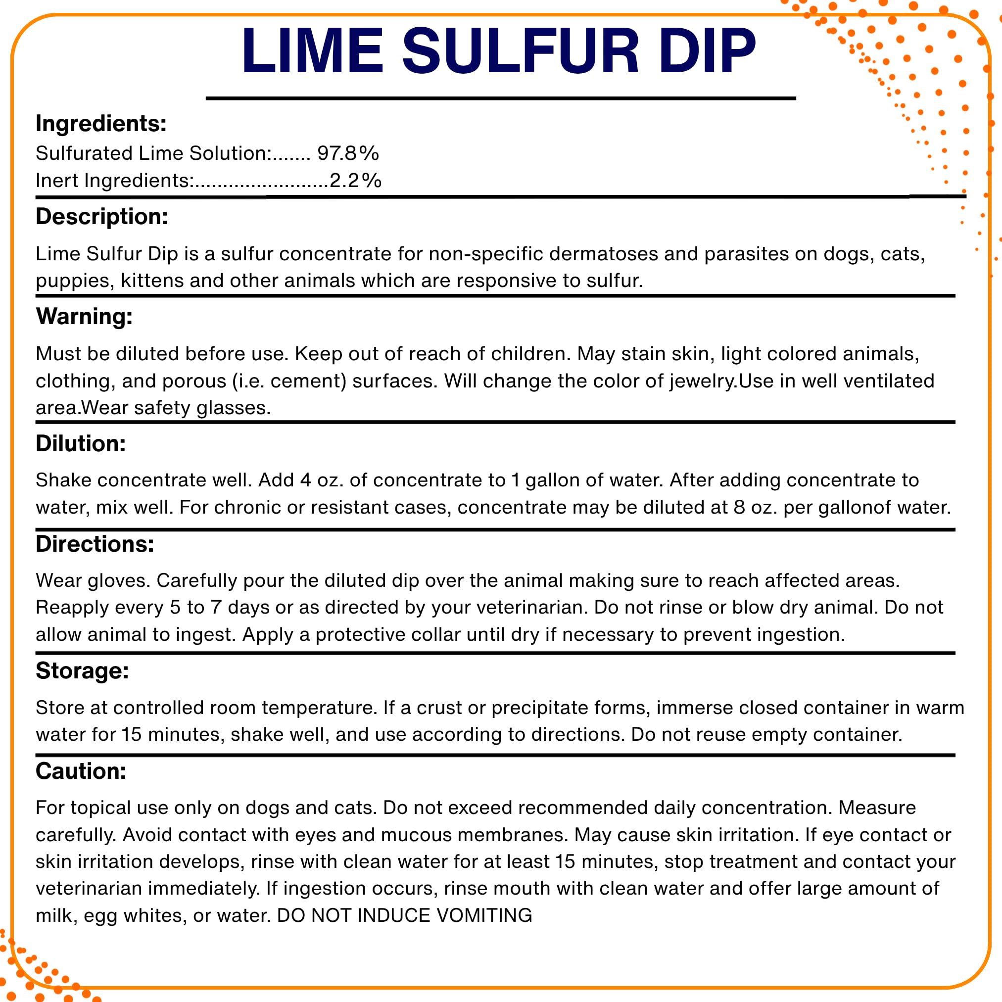 Classic's Lime Sulfur Dip en refuge mettant en valeur l'efficacité fiable