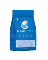 Clear Litter emballage avant montrant sac pratique et longue durée