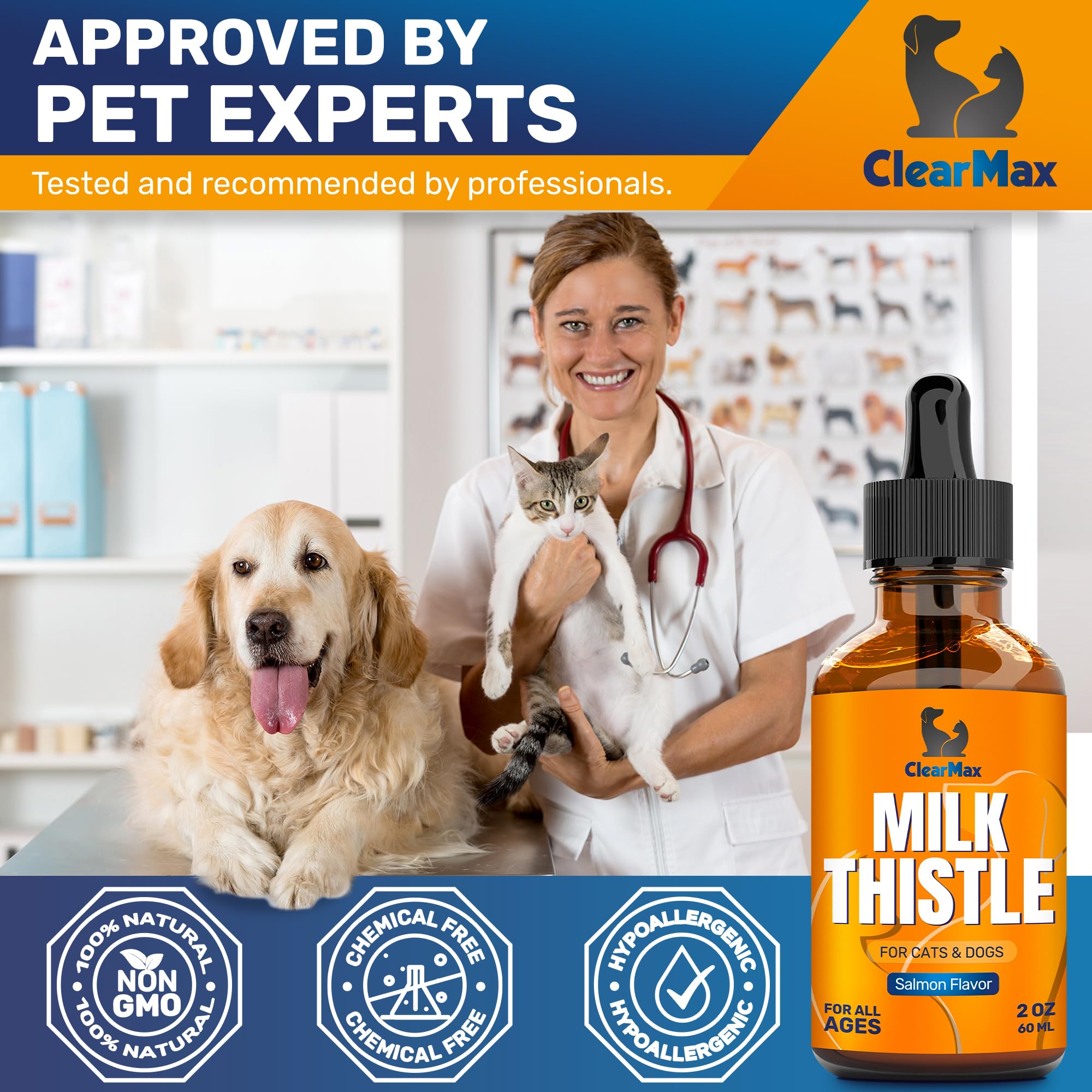 Clear Max chiot acceptant le produit saveur saumon, aidant à l’adhérence au traitement