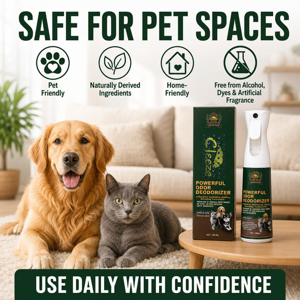 Cleeze spray appliqué sur canapé pour neutraliser odeurs de chien