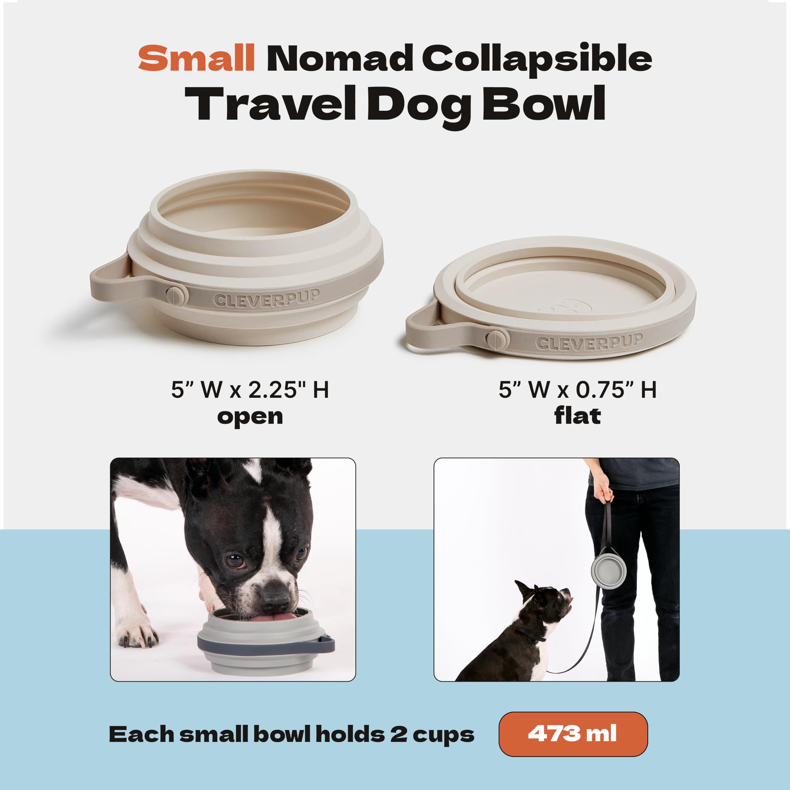 Cleverpup Nomad en usage eau offrant hydratation propre en balade