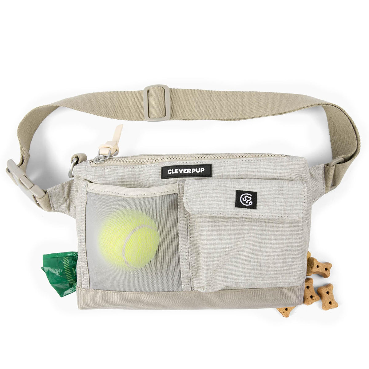 Cleverpup sac devant monté en banane, organisation mains libres pratique