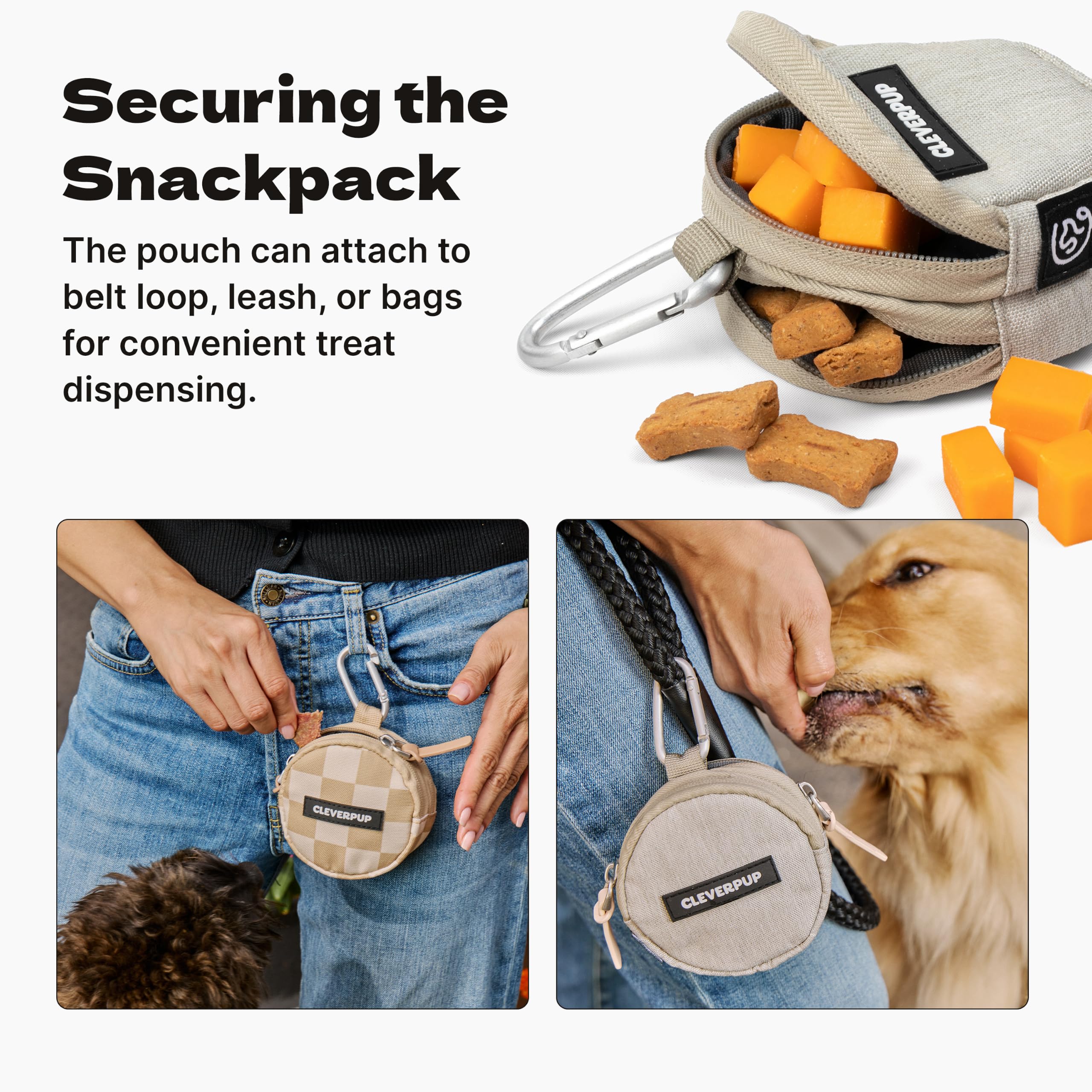 Cleverpup sacoche en usage par un éducateur montrant commodité pendant balade